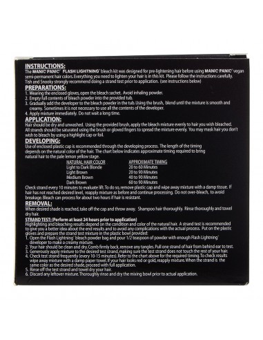 Kit vegano para la decoloración del cabello MANIC PANIC 30 VOL.