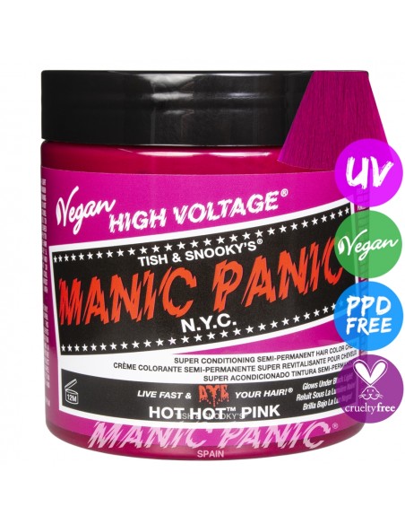 Tinte rosa eléctrico para el pelo MANIC PANIC MAXI CLASSIC HOT HOT PINK