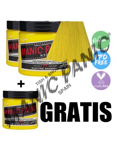 Tinte amarillo fluorescente para el pelo MANIC PANIC CLASSIC ELECTRIC BANANA