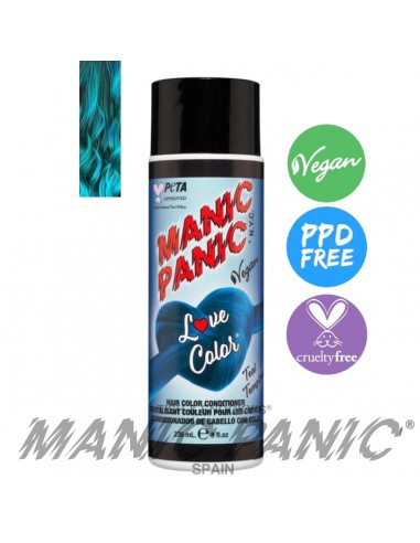 mascarilla de color azul turquesa manic panic love color teal temptress