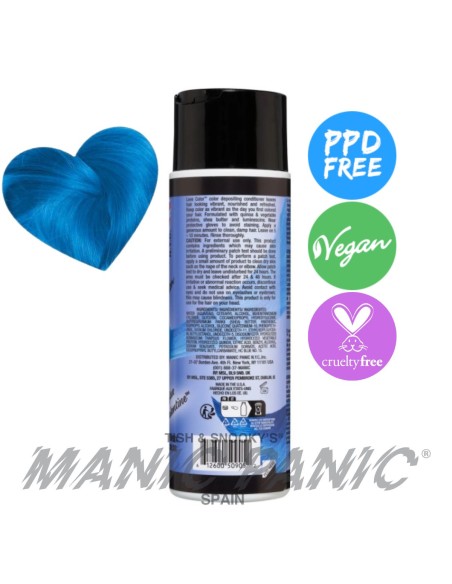 mascarilla de color azul electrico manic panic love color blue valentine