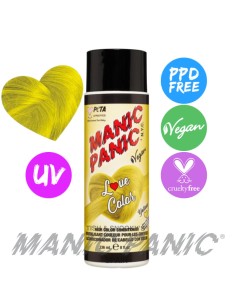 acondicionador de color amarillo neón manic panic love color yellow heart