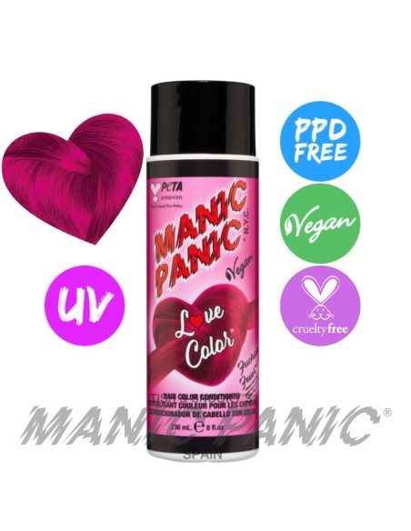 acondicionador de color rosa fucsia neón manic panic love color fuschia fever