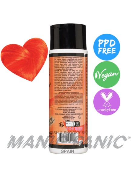 acondicionador de color naranja eléctrico manic panic love color orange crush