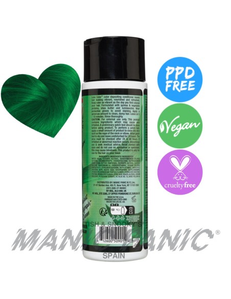 acondicionador de color verde oscuro manic panic love color forest nymph green