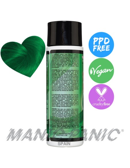 acondicionador de color verde oscuro manic panic love color forest nymph green