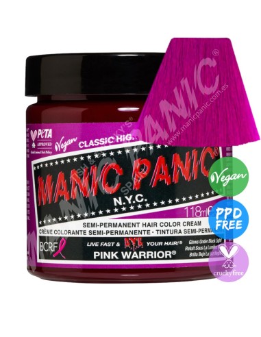 Tinte fantasía para el pelo rosa fucsia eléctrico MANIC PANIC CLASSIC PINK WARRIOR