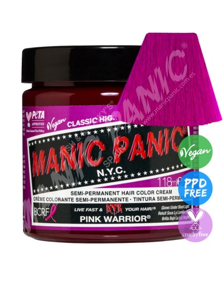 Tinte fantasía para el pelo rosa fucsia eléctrico MANIC PANIC CLASSIC PINK WARRIOR