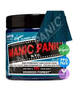 Tinte azul turquesa oscuro para el pelo MANIC PANIC CLASSIC VOODOO FOREST