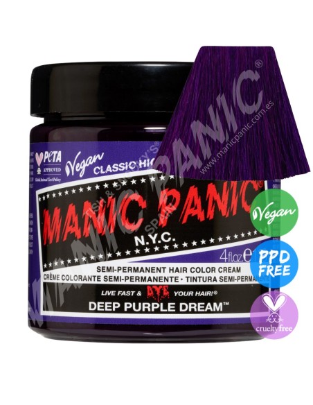 Tinte púrpura oscuro para el pelo MANIC PANIC CLASSIC DEEP PURPLE DREAM