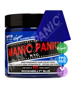 Tinte azul eléctrico para el pelo MANIC PANIC CLASSIC ROCKABILLY BLUE