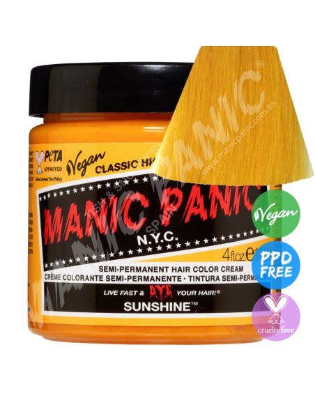 Tinte amarillo ámbar para el pelo MANIC PANIC CLASSIC SUNSHINE