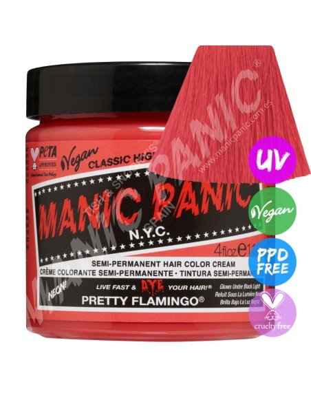 Tinte rosa coral pastel para el pelo MANIC PANIC CLASSIC PRETTY FLAMINGO