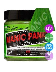 Tinte verde fluorescente para el pelo MANIC PANIC CLASSIC NEÓN ELECTRIC LIZARD
