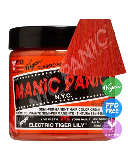 Tinte naranja lavado para el pelo MANIC PANIC CLASSIC ELECTRIC TIGER LILY