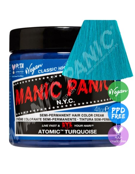 Tinte azul turquesa para el pelo MANIC PANIC CLASSIC ATOMIC TURQUOISE