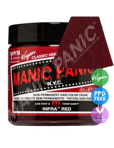 Tinte rojo óxido para el pelo MANIC PANIC CLASSIC INFRA RED