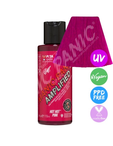 Tinte rosa eléctrico para el pelo MANIC PANIC AMPLIFIED HOT HOT PINK