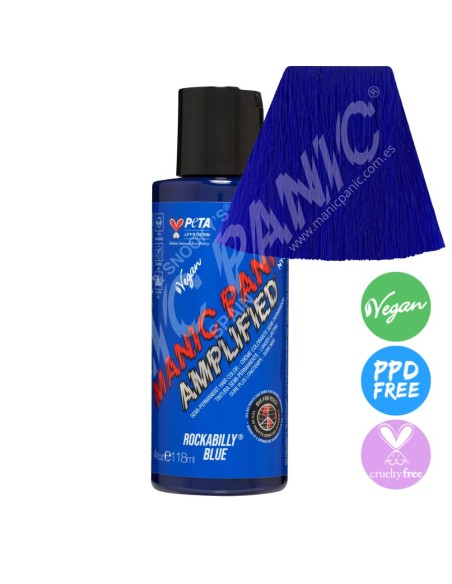 Tinte azul eléctrico para el pelo MANIC PANIC AMPLIFIED ROCKABILLY BLUE