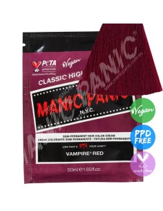 Tinte rojo sangre para el pelo MANIC PANIC MINI CLASSIC VAMPIRE RED