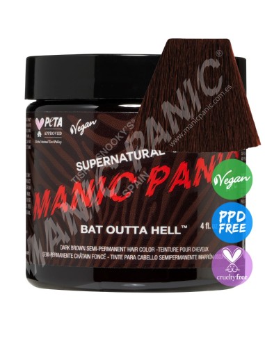 Tinte marrón espresso para el pelo MANIC PANIC CLASSIC BAT OUTTA HELL