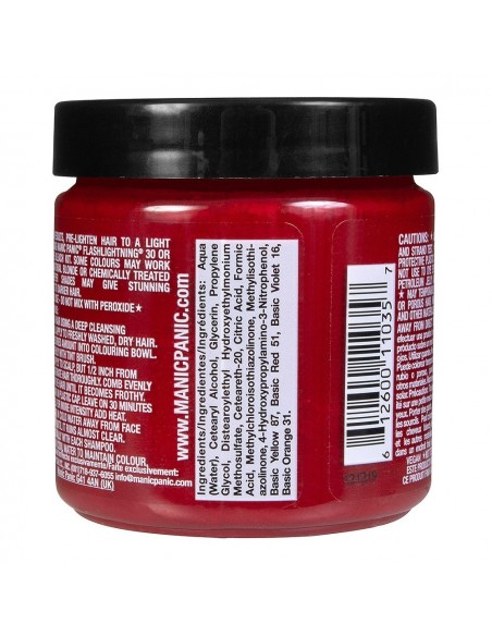 Tinte rojo intenso para el pelo MANIC PANIC CLASSIC ROCK 'N' ROLL RED